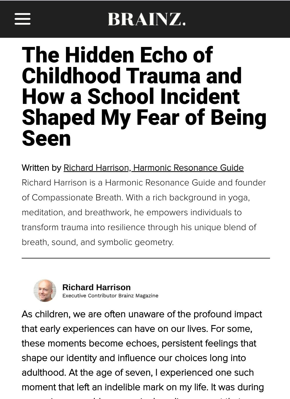 The Hidden Echo of Childhood Trauma The Hidden Echo of Childhood Trauma